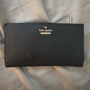 Kate Spade Black Clutch with Gold Detail